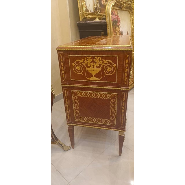 Wood French Louis XVI Secretary Desk | Mahogany Drop Front Writing Desk For Sale - Image 7 of 7