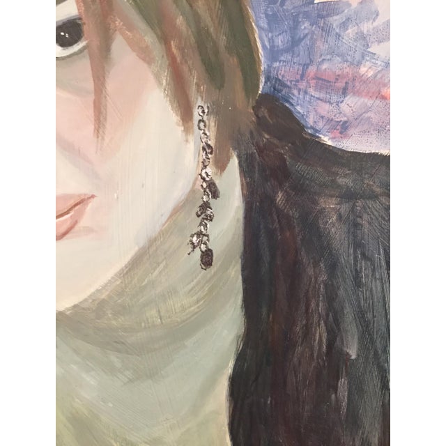 Abstract 1970s Abstract Figurative Female Painting, Framed For Sale - Image 3 of 7