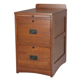 Mission Oak 2-Drawer File Cabinet W/ Writing Tray – Micheal Cherry For Sale