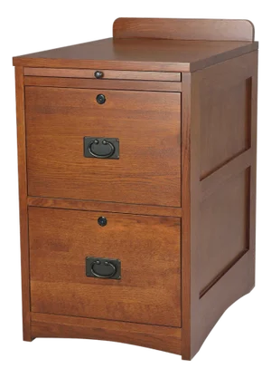 Mission Oak 2-Drawer File Cabinet W/ Writing Tray – Micheal Cherry