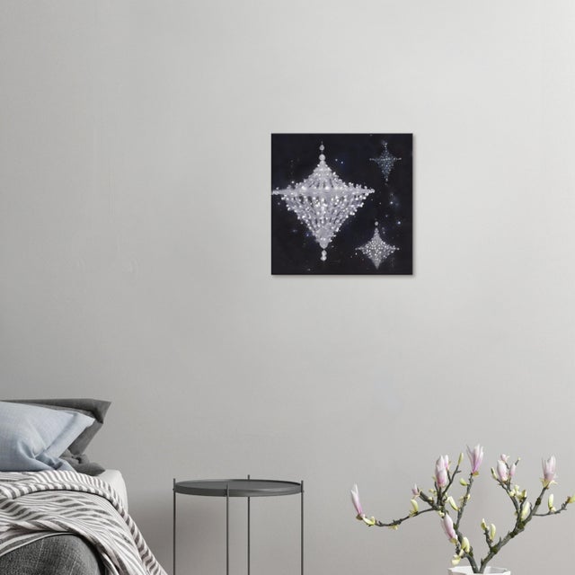 Contemporary Modernist Phosphorescent Chandelier Print on Canvas For Sale - Image 3 of 5