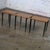Mid-20th Century MCM Stacking Tables Walnut Veneer Tops Brass and Ebonized Legs Set of 3 For Sale - Image 10 of 18