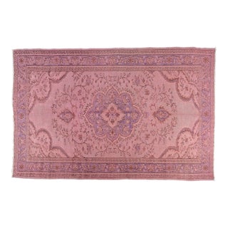 Vintage Anatolian Pink Area Carpet For Sale