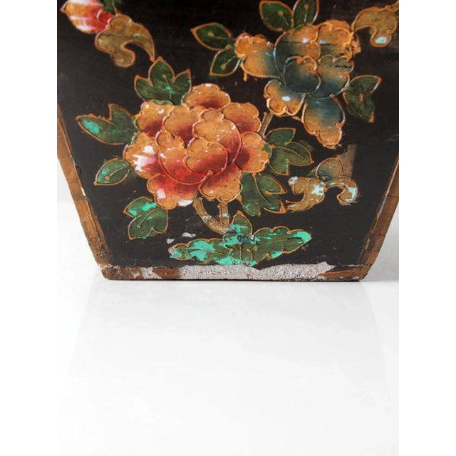 Wood Antique Chinese Painted Box For Sale - Image 7 of 13