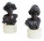 Antique Bronze Sculptures Resting on an Onyx Base, Naples, Early 20th Century, Set of 2 For Sale