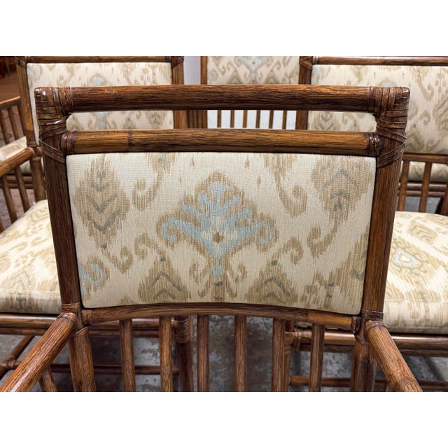 McGuire Furniture Far East Collection Dining Armchairs, Vintage Set of Six For Sale In San Francisco - Image 6 of 12