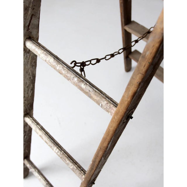 Brown Vintage Wooden Ladder For Sale - Image 8 of 12