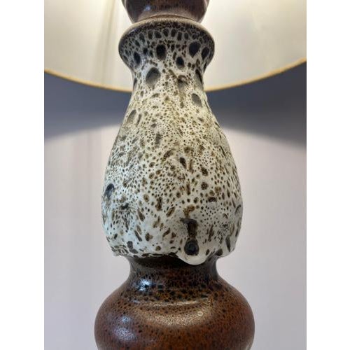 White and Brown Ceramic Table Lamp from Hustadt Leuchten For Sale - Image 3 of 11