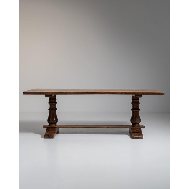 1970s French Brown Oak Refectory Table For Sale - Image 14 of 15