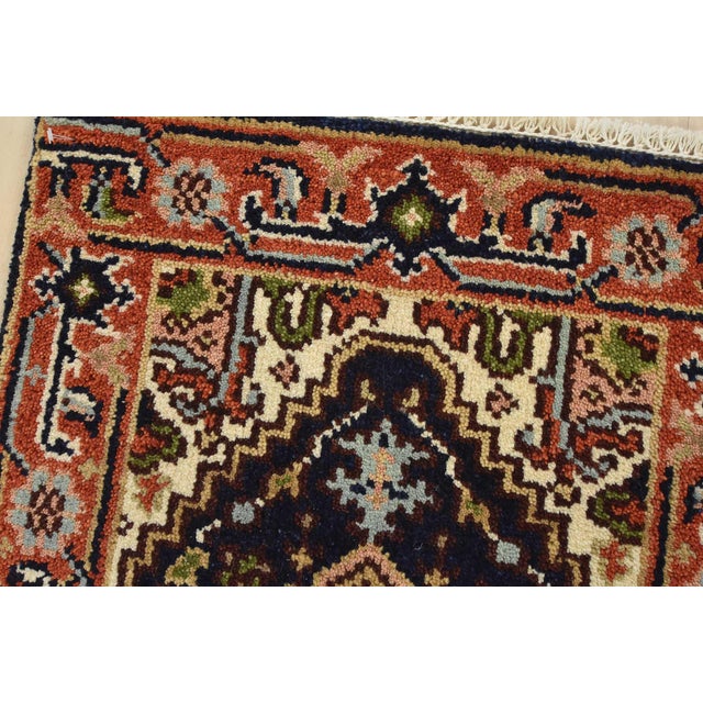 2020s Heriz Rug 2′ X 3′ Blue Wool Tribal Hand-Knotted Oriental Carpet For Sale - Image 5 of 8
