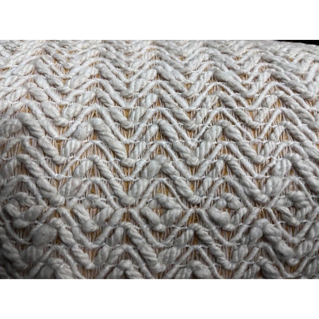 White 1970s Wood Case Mid-Century Sofa in the Style of Milo Baughman For Sale - Image 8 of 11