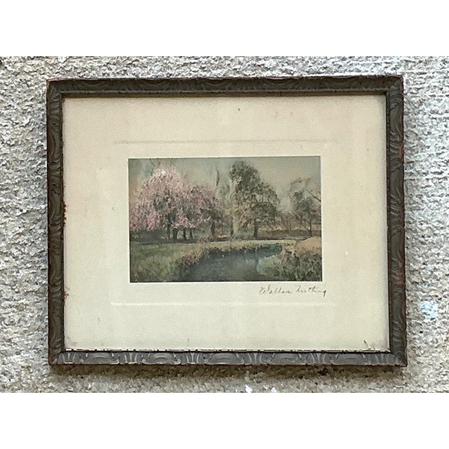 Wallace Nutting Hand Colored Landscape Print in Wood Frame For Sale - Image 15 of 15