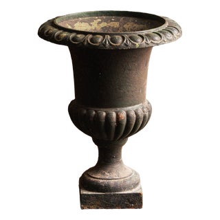 Antique Cast Iron Vase For Sale