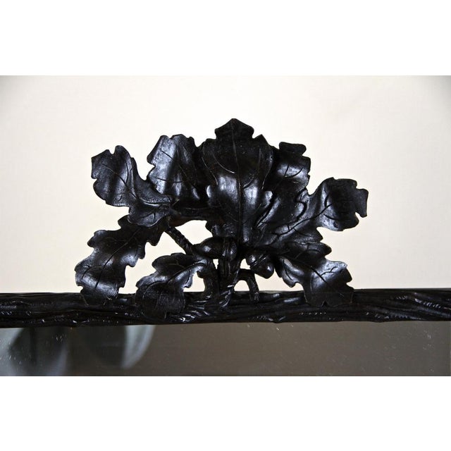 Black Forest Mirror with Oak Leaf Carvings, Austria, 1870s For Sale - Image 5 of 18