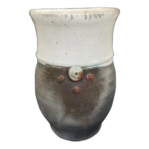 Japanese Ceramic Raku Hagi-Ware Ryokuhu Ikebana Flower Vase