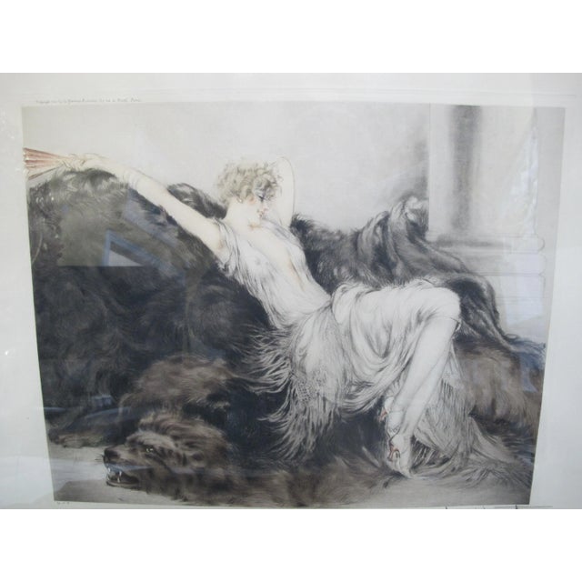 Louis Icart Signed Original Paresse Laziness Art Deco Female Portrait Etching For Sale In Portland, OR - Image 6 of 8