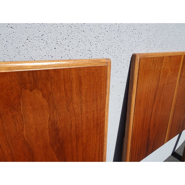 Brown Pair of Vintage Mid Century Modern Brown Twin Headboards by Lane Furniture Co. For Sale - Image 8 of 12