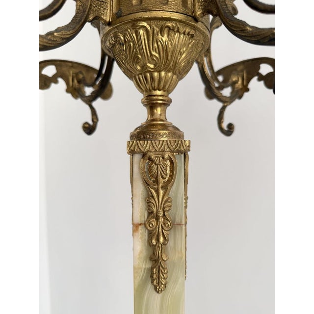 Vintage Italian Onyx Marble and Brass Hall Tree with Rotating Crown and Sculptural Base, 1960s For Sale - Image 10 of 18