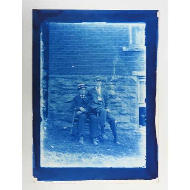 Vintage circa 1990's cyanotype photograph on watercolor paper by Eric C. Weller (20th century) Texas. The artist printed...