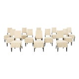 Set of Twelve Holly Hunt Attributed Slipcover Dining Chairs For Sale