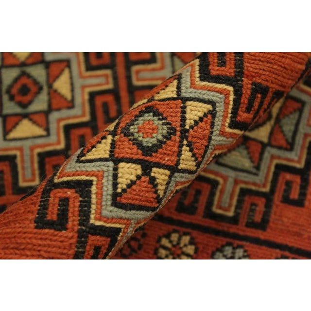 1970s Southwestern Soumakh Rust/Rust Wool Rug - 3'1 X 5'0 For Sale - Image 4 of 8