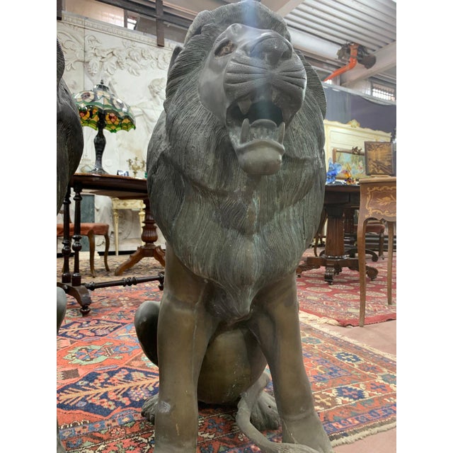 1920s Unknown, Pair of Bronze Lions, 1928, Bronze For Sale - Image 5 of 8