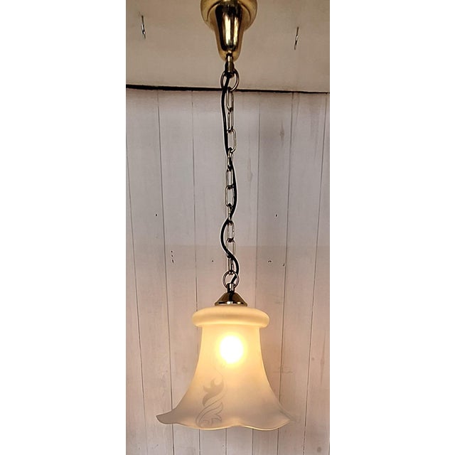 Vintage Ceiling Lamp with Frosted Glass Shade from Kaiser, 1980s For Sale - Image 9 of 9