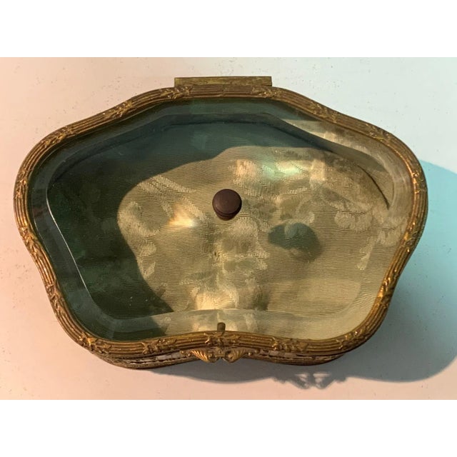 Golden Bronze Box with Glass Lid For Sale - Image 3 of 8