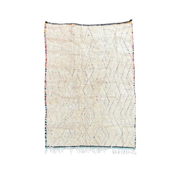 Vintage Moroccan Beni Ouarain Handmade Rug in Wool, 2010s For Sale - Image 9 of 9