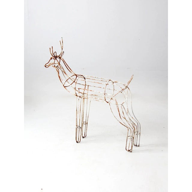 Farmhouse Mid Century Metal Reindeer For Sale - Image 3 of 11