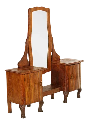 Antique Walnut and Burl Vanity, 1910s