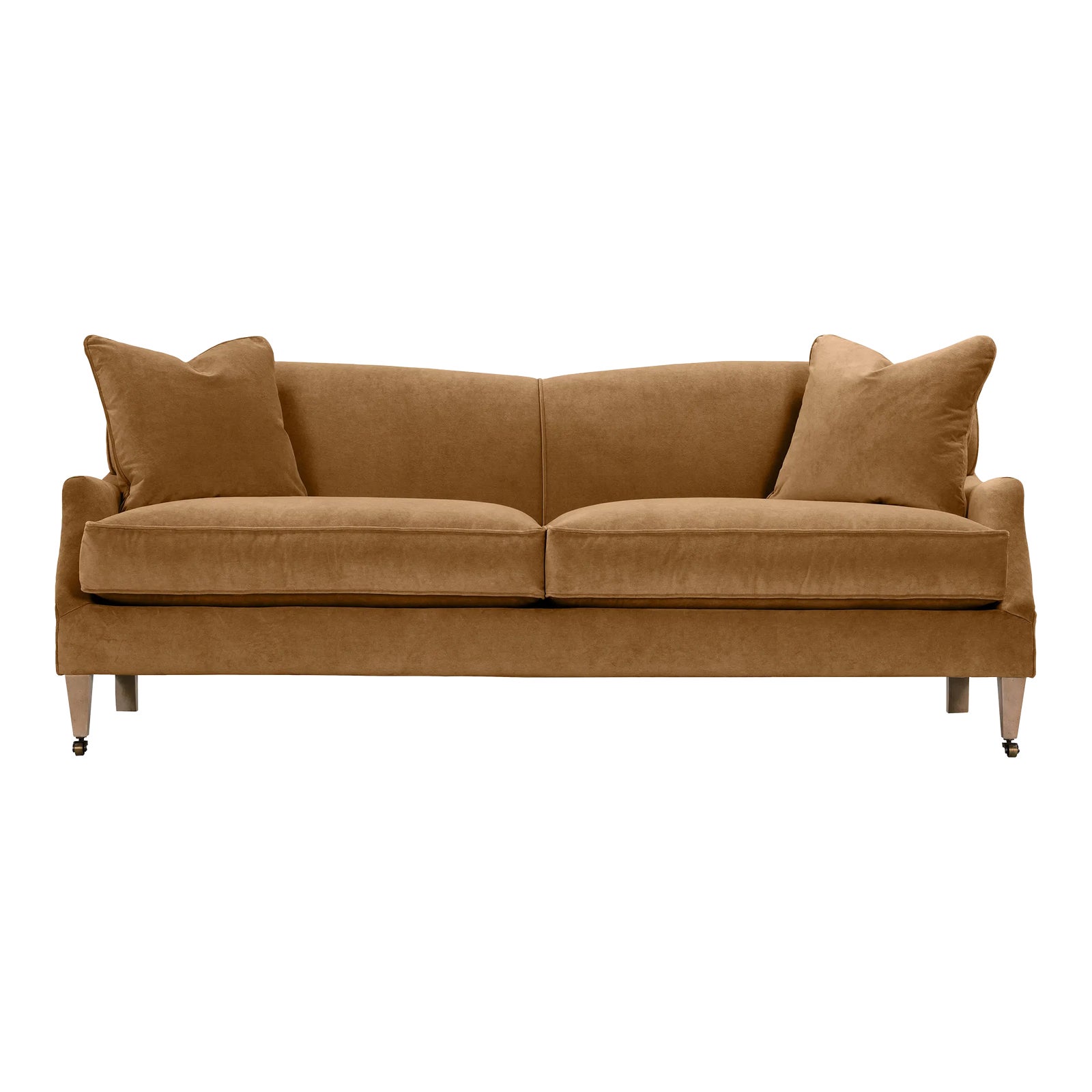 Alcott Sofa, Camel Velvet | Chairish