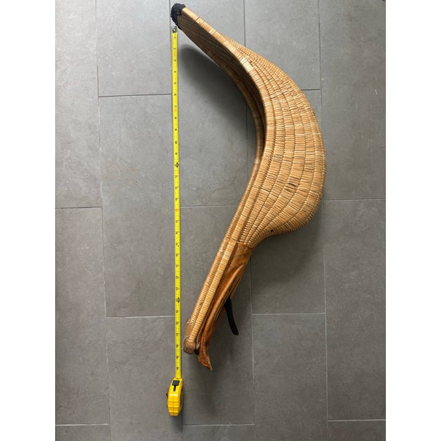 Vintage Basque Jai Alai Cesta, Hand-Woven Reed and Leather For Sale - Image 10 of 12