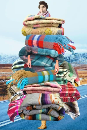 Johanna Goodman, Plate No. 143: Abstract Collage with Blankets, 2020s, Giclee Print