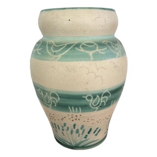 Vintage Vallauris French Studio Pottery Vase Lavender Honey Pierre Chauvet 8" For Sale