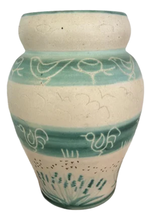 Vintage Vallauris French Studio Pottery Vase Lavender Honey Pierre Chauvet 8"