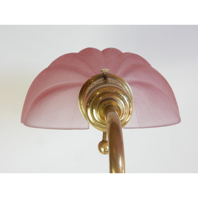 1960s Violet Art Glass Clam Shell Floor Lamp With Brass Base, 1960s France For Sale - Image 5 of 9