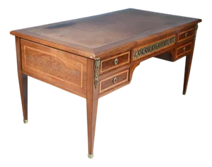 Antique French Desk Directoire Bureau Plat, 1880