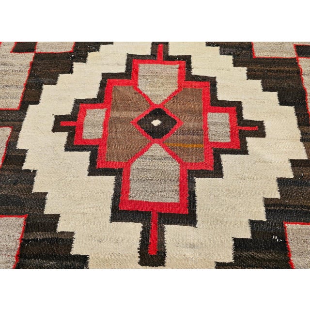 Vintage Native American Navajo Rug, Wool & Cotton, Geometric Medallion Design, 3x4 For Sale - Image 11 of 14