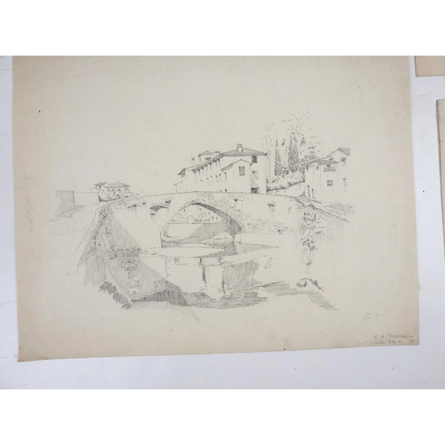 Paper Collection of Late 19th Century Architectural Drawing - Set of 5 For Sale - Image 7 of 9