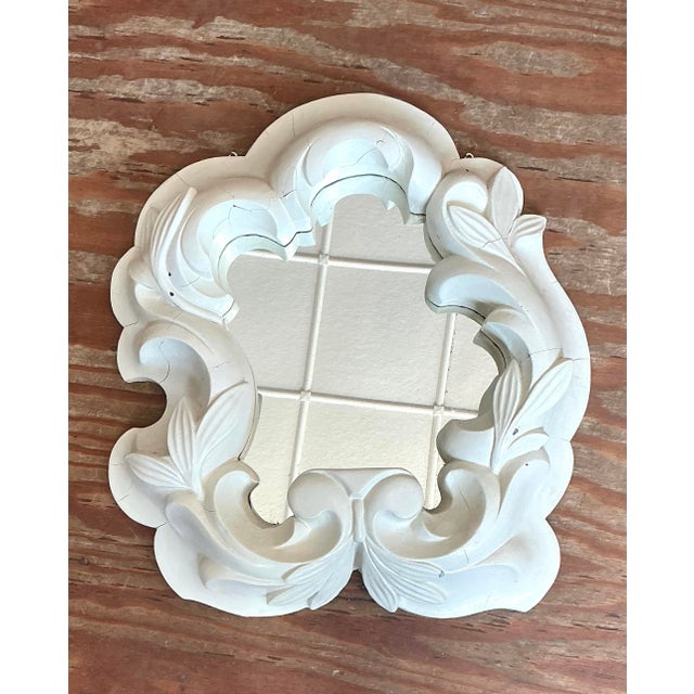 Mid 20th Century Vintage Plaster Molded Mirror After Serge Roche For Sale - Image 5 of 12