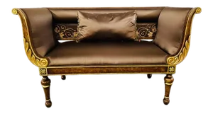 Italian Venetian Burl Wood and Gilt Loveseat, Settee or Sofa