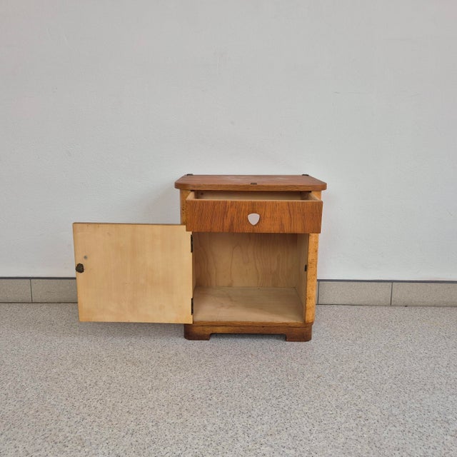 Small Art Deco Cabinet in Oak Veneer and Birch Burl, Germany, 1950s For Sale - Image 6 of 12