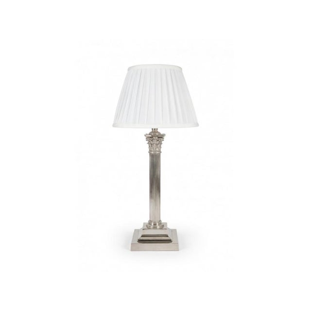Silver Silver-Plated Column Table Lamp, 1960s For Sale - Image 8 of 8