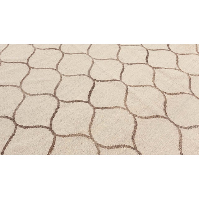 Modern Dhurrie Style Rug by Doris Leslie Blau Size: 12'2" × 13'9" (370 × 419 cm). This Modern Dhurrie Rug presents a...