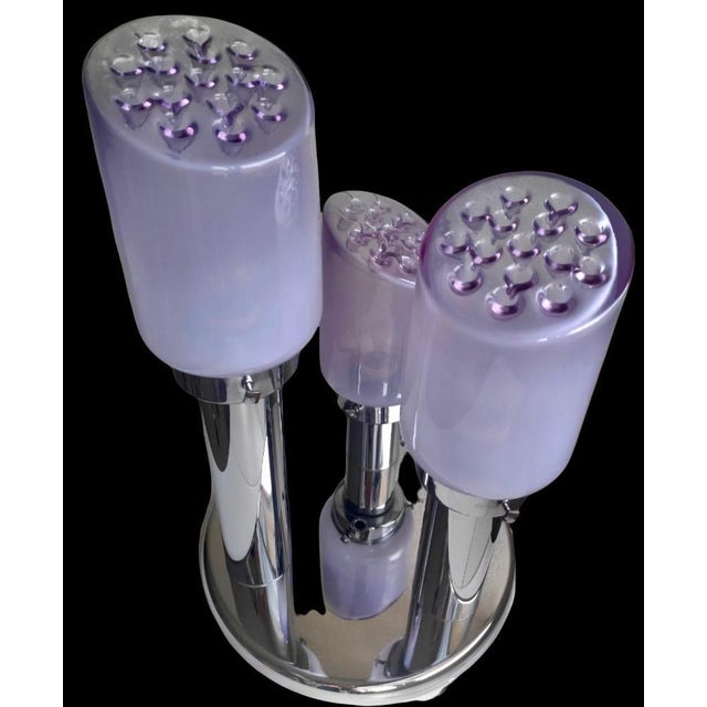 Murano Glass with Chrome Wall Light by Toni Zuccheri attributed to Mazzega, Italy, 1970s For Sale - Image 3 of 6