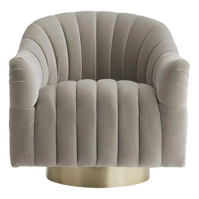 Arteriors Home Springsteen Chair Flint Velvet Champagne Swivel For Sale