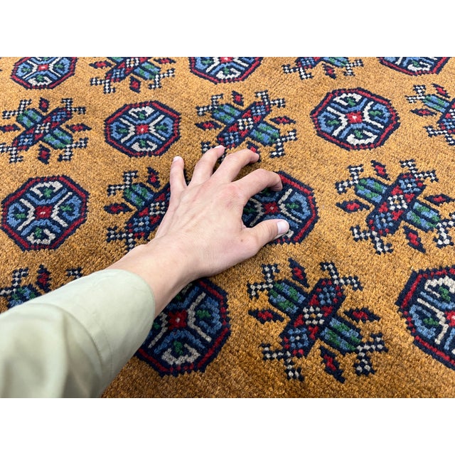 Golden Ochre Tribal Area Rug With Mori Gul Motifs, 3'11" X 5'10" For Sale - Image 9 of 15