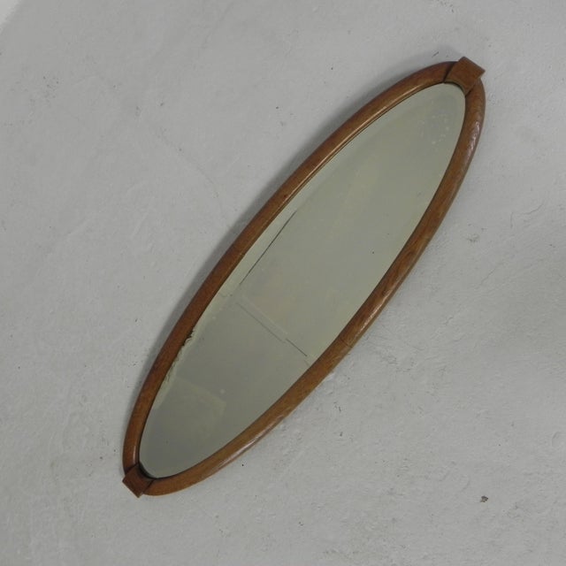 Brown Gold Oval Mirror with Faceted Edge, 1950s For Sale - Image 8 of 13