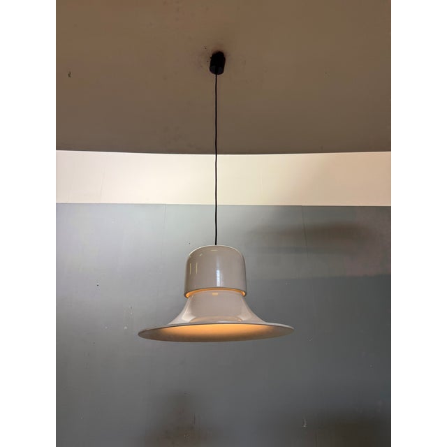 White Campana Hanging Lamp by Joe Colombo for Stilnovo, Italy, 1970s For Sale - Image 17 of 18